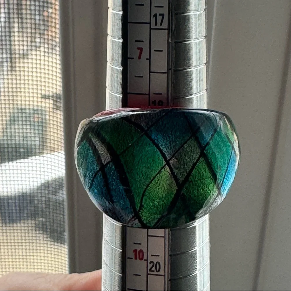 Colorful Glass Murano like Ring size 8